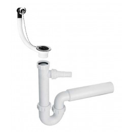 Сифон для кухонної мийки з підключенням до пральної машини з переливом 1.5"х50 мм HC7HC17-25 Сифон для кухонної мийки з підключенням до пральної машини з переливом 1.5"х50 мм HC7HC17-25