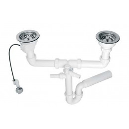 Сифон для кухонної мийки подвійний з підключенням до пральної машини HC7HC12-POL5