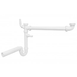 Сифон для кухонної мийки подвійний з підключенням до пральної машини, без зливу HC7+DO2 Сифон для кухонної мийки подвійний з підключенням до пральної машини, без зливу HC7+DO2