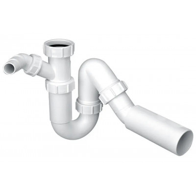 Сифон для кухонної мийки трубчастий 1.1/2″х50 мм з підключенням до пральної або посудомийної машини, без зливу HC8 Сифон для кухонної мийки трубчастий 1.1/2″х50 мм з підключенням до пральної або посудомийної машини, без зливу HC8