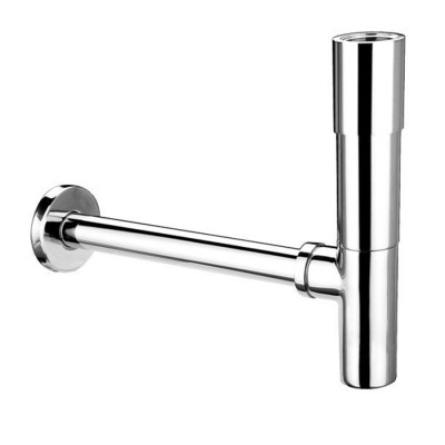 Сифон для умивальника без зливу 1.1/4″x32мм, латунь, хромований, без зливу, з ревізією, 203