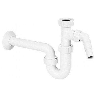 Сифон для умивальника HC4PF-32WM трубний без зливу 1 1/4″x32мм з підключенням до пральної або посудомийної машини, білий Сифон для умивальника HC4PF-32WM трубний без зливу 1 1/4″x32мм з підключенням до пральної або посудомийної машини, білий