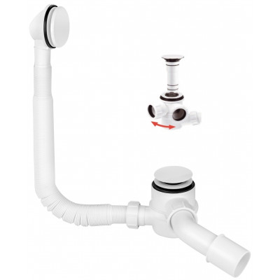 Сифон для ванни/піддона "клік-клак" з отвором 40/50 HC2600CL-WH білий