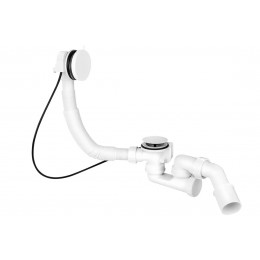 Сифон для ванни SLIM напівавтомат. N-подібний, з ревізією, білий MP31SSF-WHBR