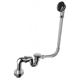 Сифон до ванни "клік-клак" декорований зовні, хром BRASSTRAP-50-CB 11/2х40/50 мм + коліно P-CPB-4050KIT