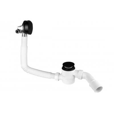 Сифон для ванни Click-Clack з верхньою очисткою, з наповненням через перелив HCN2600CC-15MM-MB чорний Сифон для ванни Click-Clack з верхньою очисткою, з наповненням через перелив HCN2600CC-15MM-MB чорний