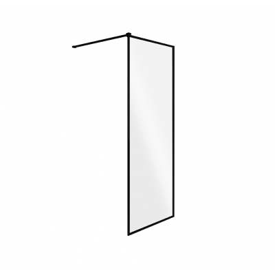 Кабіна walk in TOCA 90x190 скло прозоре, чорний профіль