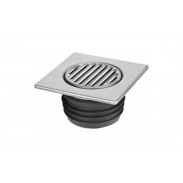 Решітка для підлоги з нержавійки 150х150мм із сухим затвором d110, MRFGC3SNRFV-110