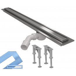 Злив в підлогу Omega Slim 800мм MPCD800-O-B-NT-KPL в комплекті з ніжками і мембраною ізоляційною