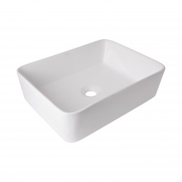 Раковина накладна Tern 480х370х135 мм, White, прямокутна, без донного клапана QT17116069W Qtap