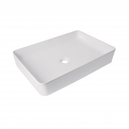 Раковина накладна Tern 600x400x110 мм, White, прямокутна, без донного клапана QT171180841W Qtap