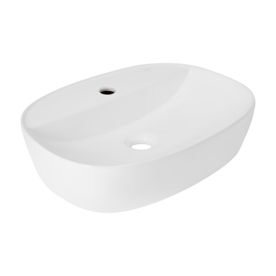 Раковина накладна Scorpio 500x380x120 мм, White, овальна, без донного клапана QT14116533W Qtap