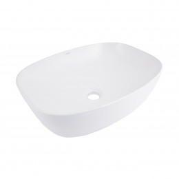 Раковина накладна Cardinal 500х380х140 мм, White, овальна, без донного клапана QT04116302W Qtap