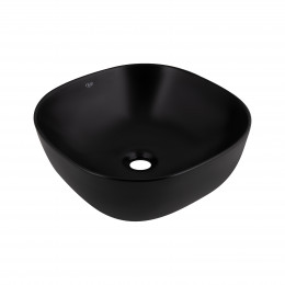 Раковина накладна Kolibri 400x400x140 мм, Matt Black, квадратна, без донного клапана QT10112144MBMBN Qtap