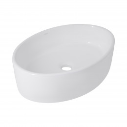 Раковина накладна Kolibri 500x360x140 мм, White, овальна, без донного клапана QT10116065W Qtap