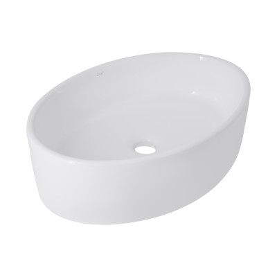 Раковина накладна Kolibri 500x360x140 мм, White, овальна, без донного клапана QT10116065W Qtap