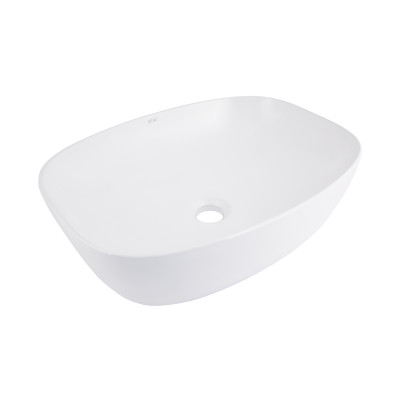 Раковина накладна Cardinal 600х380х140 мм, White, овальна, без донного клапана QT04116257W Qtap