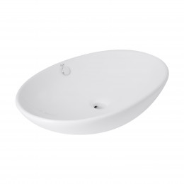 Раковина накладна Dove 635x420x150 мм, White, овальна, без донного клапана QT06118168W Qtap