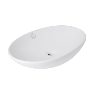 Раковина накладна Dove 635x420x150 мм, White, овальна, без донного клапана QT06118168W Qtap