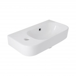 Раковина підвісна Tern 450х250х158 мм, White, ліва, прямокутна, без донного клапана QT1711H02RW Qtap