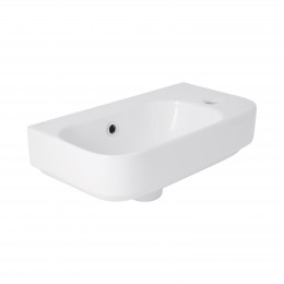 Раковина підвісна Tern 450х250х158 мм, White, права, прямокутна, без донного клапана QT1711H02LW Qtap