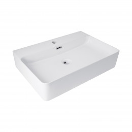 Раковина підвісна Nando LT 610х420х140 мм, White, прямокутна, без донного клапана QT12116146W Qtap