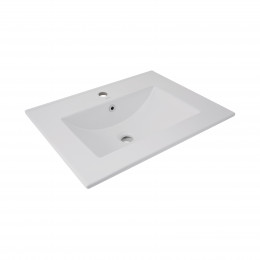 Раковина врізна меблева Albatross 620х460х180 мм, White, прямокутна, без донного клапана QT01113060CW1 Qtap