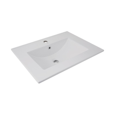 Раковина врізна меблева Albatross 620х460х180 мм, White, прямокутна, без донного клапана QT01113060CW1 Qtap