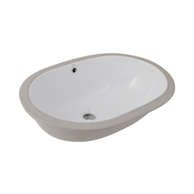 Раковина врізна Stork 570x390x210 мм, White, овальна без донного клапана QT15110522W Qtap