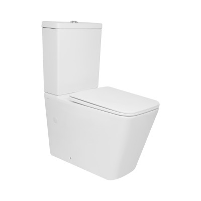 Унітаз підлоговий Crow Eco Ultra Quiet 640×360×835 мм, White, з сидінням Slim Duroplast / Soft-close / Quick Release QTCRO27W51030 Qtap
