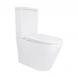 Унітаз підлоговий Swan Rimless 640×360×835 мм, White, з сидінням Slim Duroplast/ Soft-close/ Quick Release QT15222178W Qtap