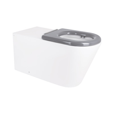Унітаз підлоговий Freedom Rimless 800x365x435 мм, White, інклюзивний з сидінням Slim Duroplast/ Soft-close/ Quick Release QT22223368W Qtap