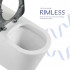 Унітаз підлоговий Freedom Rimless 800x365x435 мм, White, інклюзивний з сидінням Slim Duroplast/ Soft-close/ Quick Release QT22223368W Qtap