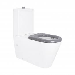 Унітаз підлоговий Freedom Rimless 800x365x870 мм, White, інклюзивний з сидінням Slim Duroplast/ Soft-close/ Quick Release QT22226098W Qtap