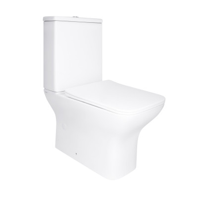 Унітаз підлоговий Aries Rimless 620x360x800 мм, White, з сидінням Slim Duroplast/ Soft-close/ Quick Release QT03228302W Qtap