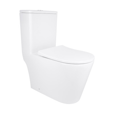 Унітаз-моноблок підлоговий Swan Ultra Quiet 680x360x813 мм, White, з сидінням Slim Duroplast/ Soft-close/ Quick Release QT16226080AW Qtap
