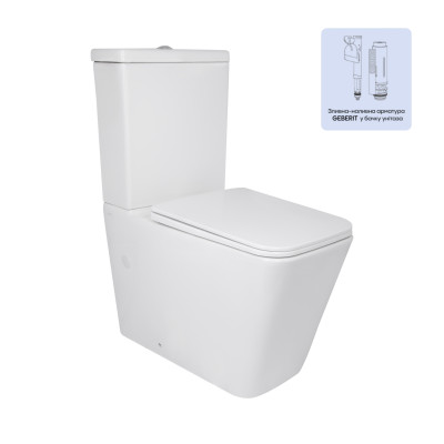 Унітаз підлоговий Crow Ultra Quiet 640×360×835 мм, White, з сидінням Slim Duroplast / Soft-close / Quick Release QTCRO27W51028 Qtap Унітаз підлоговий Crow Ultra Quiet 640×360×835 мм, White, з сидінням Slim Duroplast / Soft-close / Quick Release QTCRO27W51028 Qtap