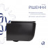 Унітаз підвісний Gemini Ultra Quiet 530х365х373 мм, Matt Black, з сидінням Slim Duroplast/ Soft-close/ Quick Release QT2533076EUQMB Qtap