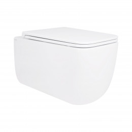 Унітаз підвісний Gemini Ultra Quiet 530х365х373 мм, White, з сидінням Slim Duroplast/ Soft-close/ Quick Release QT2533076EUQW Qtap