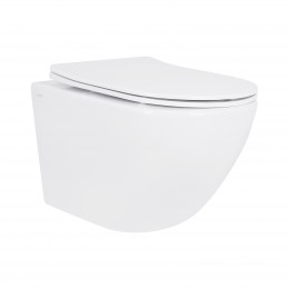 Унітаз підвісний Jay Rimless 485×360×320 мм, White, з сидінням Slim Duroplast/ Soft-close/ Quick Relase QT07335177RW Qtap