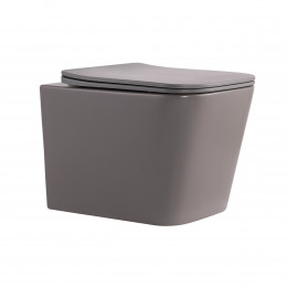 Унітаз підвісний Tern Ultra Quiet 520×345×325 мм, Stone grey, з сидінням Slim Duroplast / Soft-close / Quick Release QTTER26SG49000 Qtap