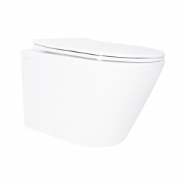 Qtap Swan унитаз подвесной Ultra Quiet сиденье Slim Duroplast/ Soft-close/ Quick relase 485х360х320 мм WHITE
