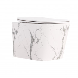 Унітаз підвісний Tern Ultra Quiet 520×345×325 мм, Marble, з сидінням Slim Duroplast / Soft-close / Quick Release QTTER26MR49002 Qtap