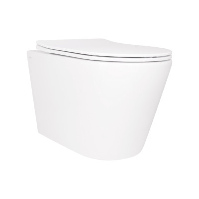Унітаз підвісний Scorpio Ultra Quiet 490x365x325 мм, White, з сидінням Slim Duroplast/ Soft-close/ Quick relase QT14332380ASW Qtap