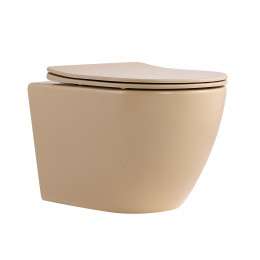 Унітаз підвісний Robin Ultra Quiet 520×365×340 мм, Beige, з сидінням Slim Duroplast / Soft-close / Quick Release QTROB26SB48997 Qtap