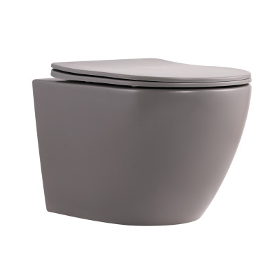 Унітаз підвісний Robin Ultra Quiet 490×365×325 мм, Stone Grey, з сидінням Slim Duroplast / Soft-close / Quick Release QT13332381АSSG Qtap Унітаз підвісний Robin Ultra Quiet 490×365×325 мм, Stone Grey, з сидінням Slim Duroplast / Soft-close / Quick Release QT13332381АSSG Qtap