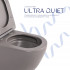 Унітаз підвісний Robin Ultra Quiet 520×365×340 мм, Stone grey, з сидінням Slim Duroplast / Soft-close / Quick Release QTROB26SG48996 Qtap