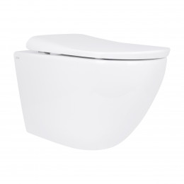 Унітаз підвісний Robin ML Ultra Quiet 490x365x325 мм, White, з сидінням Slim Duroplast/ Soft-close/ MagLock QTROBML26W49621 Qtap Унітаз підвісний Robin ML Ultra Quiet 490x365x325 мм, White, з сидінням Slim Duroplast/ Soft-close/ MagLock QTROBML26W49621 Qtap