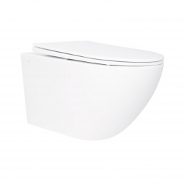 Унітаз підвісний Jay Rimless 520х360х320 мм, White, з сидінням Slim Duroplast/ Soft-close/ Quick Release QT07335176W Qtap