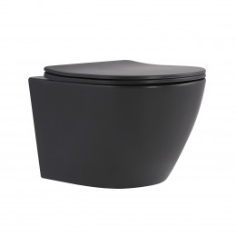 Унітаз підвісний Robin Ultra Quiet 520×365×340 мм, Anthracite, з сидінням Slim Duroplast / Soft-close / Quick Release QTROB26AN48995 Qtap
